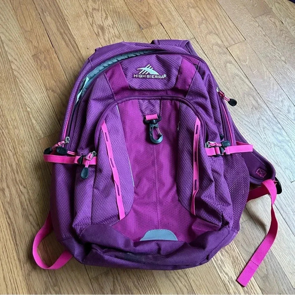High Sierra Riprap Everyday Backpack Purple Pink Active Athletic Hiking - Picture 1 of 8